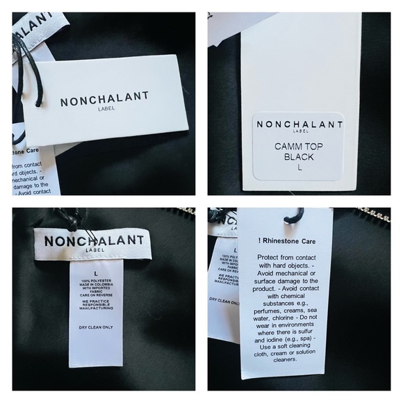 New! NONCHALANT LABEL Camm Open-Back Crystal Embellished Crop Top - Picture 16 of 16